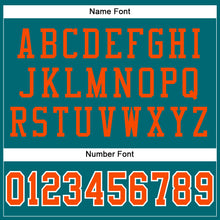 Load image into Gallery viewer, Custom Teal Orange-White Mesh Authentic Football Jersey

