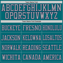 Load image into Gallery viewer, Custom Teal Gray-Navy Mesh Authentic Football Jersey
