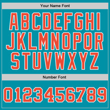Load image into Gallery viewer, Custom Teal Orange-White Authentic Throwback Basketball Jersey
