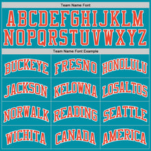 Load image into Gallery viewer, Custom Teal Orange-White Authentic Throwback Basketball Jersey
