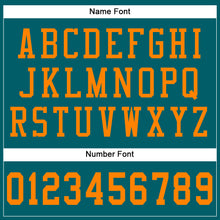 Load image into Gallery viewer, Custom Teal Bay Orange Mesh Authentic Football Jersey
