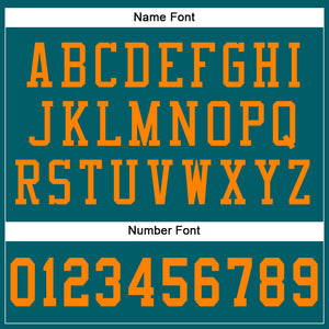 Custom Teal Bay Orange Mesh Authentic Football Jersey