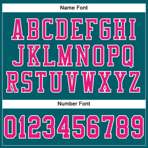 Custom Teal Hot Pink-White Mesh Authentic Football Jersey