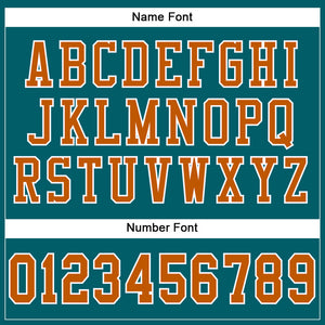 Custom Teal Texas Orange-White Mesh Authentic Football Jersey