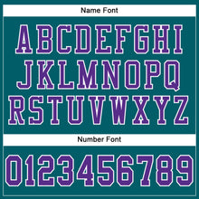 Load image into Gallery viewer, Custom Teal Purple-White Mesh Authentic Football Jersey
