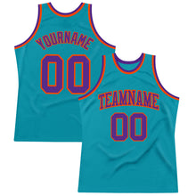 Load image into Gallery viewer, Custom Teal Purple-Orange Authentic Throwback Basketball Jersey
