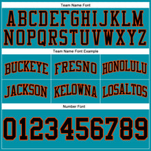 Load image into Gallery viewer, Custom Teal Black-Orange Authentic Throwback Basketball Shorts
