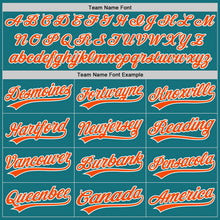 Load image into Gallery viewer, Custom Teal Orange-White Authentic Baseball Jersey
