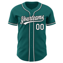 Load image into Gallery viewer, Custom Teal White-Black Authentic Baseball Jersey
