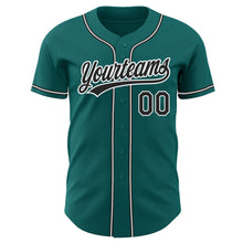 Load image into Gallery viewer, Custom Teal Black-White Authentic Baseball Jersey
