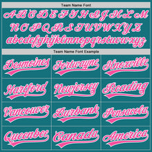 Load image into Gallery viewer, Custom Teal Pink-White Authentic Baseball Jersey
