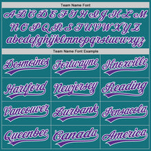 Load image into Gallery viewer, Custom Teal Purple-White Authentic Baseball Jersey
