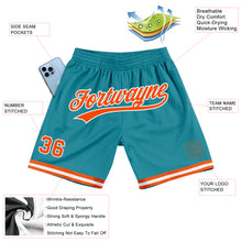 Load image into Gallery viewer, Custom Teal Orange-White Authentic Throwback Basketball Shorts
