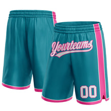 Load image into Gallery viewer, Custom Teal White-Pink Authentic Basketball Shorts
