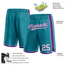 Load image into Gallery viewer, Custom Teal White-Purple Authentic Basketball Shorts
