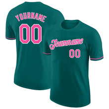 Load image into Gallery viewer, Custom Teal Pink-White Performance T-Shirt
