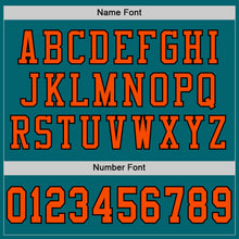 Load image into Gallery viewer, Custom Teal Orange-Black Mesh Authentic Football Jersey
