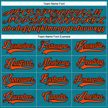 Load image into Gallery viewer, Custom Teal Orange-Black Hockey Lace Neck Jersey
