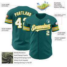 Load image into Gallery viewer, Custom Teal White-Gold Authentic Baseball Jersey
