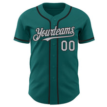 Load image into Gallery viewer, Custom Teal Gray-Black Authentic Baseball Jersey
