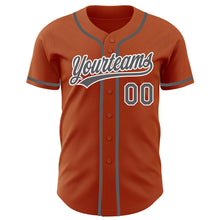 Load image into Gallery viewer, Custom Texas Orange Steel Gray-White Authentic Baseball Jersey
