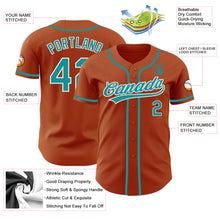 Load image into Gallery viewer, Custom Texas Orange Teal-White Authentic Baseball Jersey
