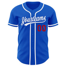 Load image into Gallery viewer, Custom Thunder Blue White-Red Authentic Baseball Jersey
