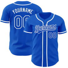 Load image into Gallery viewer, Custom Thunder Blue White Authentic Baseball Jersey
