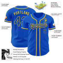 Load image into Gallery viewer, Custom Thunder Blue Yellow Authentic Baseball Jersey
