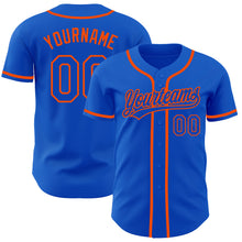 Load image into Gallery viewer, Custom Thunder Blue Orange Authentic Baseball Jersey
