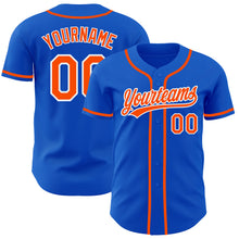 Load image into Gallery viewer, Custom Thunder Blue Orange-White Authentic Baseball Jersey
