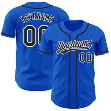 Load image into Gallery viewer, Custom Thunder Blue Black-White Authentic Baseball Jersey
