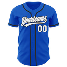 Load image into Gallery viewer, Custom Thunder Blue White Gray-Black Authentic Baseball Jersey
