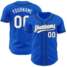 Load image into Gallery viewer, Custom Thunder Blue White Gray-Black Authentic Baseball Jersey
