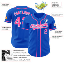 Load image into Gallery viewer, Custom Thunder Blue Pink-White Authentic Baseball Jersey
