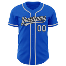 Load image into Gallery viewer, Custom Thunder Blue Gray-Black Authentic Baseball Jersey
