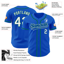 Load image into Gallery viewer, Custom Thunder Blue White-Kelly Green Authentic Baseball Jersey
