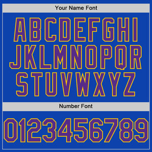 Custom Thunder Blue Purple-Yellow Authentic Baseball Jersey