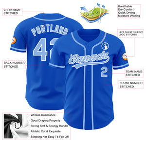 Custom Thunder Blue Light Blue-White Authentic Baseball Jersey