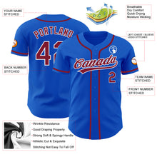 Load image into Gallery viewer, Custom Thunder Blue Crimson-White Authentic Baseball Jersey
