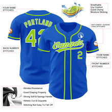 Load image into Gallery viewer, Custom Thunder Blue Neon Green-White Authentic Baseball Jersey
