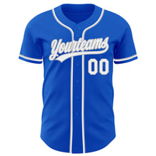 Load image into Gallery viewer, Custom Thunder Blue White-Gray Authentic Baseball Jersey

