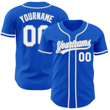 Load image into Gallery viewer, Custom Thunder Blue White-Gray Authentic Baseball Jersey
