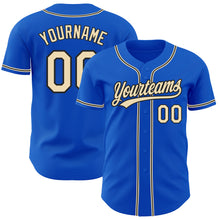 Load image into Gallery viewer, Custom Thunder Blue City Cream-Black Authentic Baseball Jersey
