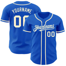 Load image into Gallery viewer, Custom Thunder Blue Cream Authentic Baseball Jersey
