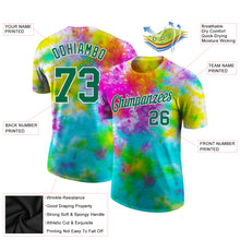 Load image into Gallery viewer, Custom Tie Dye Kelly Green-White 3D Performance T-Shirt
