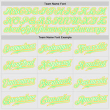 Load image into Gallery viewer, Custom White Pink Pea Green-Gold Authentic Two Tone Baseball Jersey
