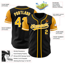 Load image into Gallery viewer, Custom Black Gold-White Authentic Two Tone Baseball Jersey
