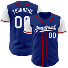 Load image into Gallery viewer, Custom Royal White-Red Authentic Two Tone Baseball Jersey
