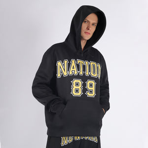 Custom Stitched Black Gold-White Sports Pullover Sweatshirt Hoodie